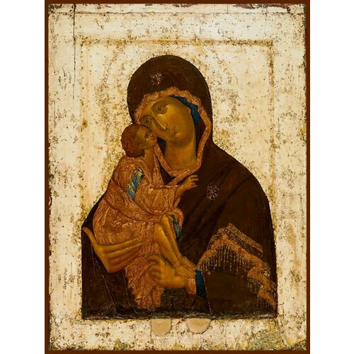 Икона Божией Матери Донская на дереве донская икона божией матери в широкой рамке 19 22 5 см