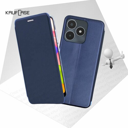 Чехол книжка KaufCase для телефона Realme C53 (RMX3760) (6.74), темно-синий. Трансфомер чехол книжка kaufcase для телефона itel a25 5 темно синий трансфомер