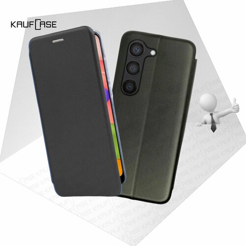 Чехол книжка KaufCase для телефона Samsung S23+ (S916) (6.6), черный. Трансфомер чехол книжка для samsung galaxy s23 галакси с23 противоударный чехол книжка серый серебряный