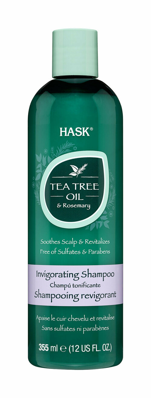 Тонизирующий шампунь для волос с маслом чайного дерева и экстрактом розмарина Hask Tee Tree Oil Rosemary Invigorating Shampoo