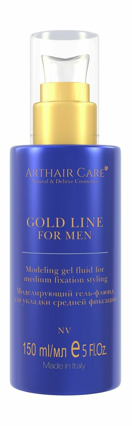 Парфюмированный моделирующий гель-флюид для укладки Arthair Care Gold Line For Men Modeling Gel Fluid For Medium Fixation Styling NV