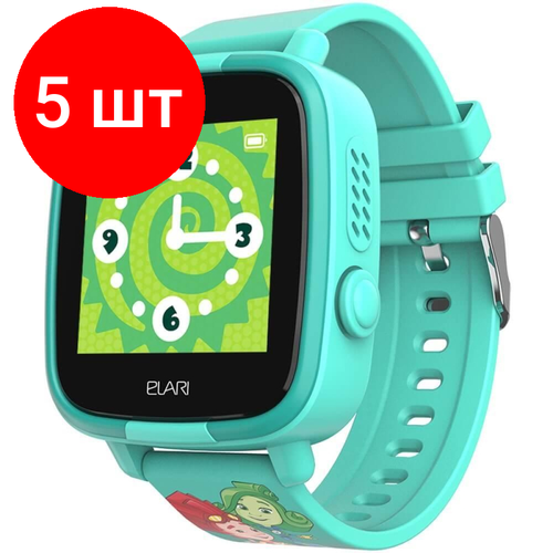Комплект 5 штук, Смарт-часы детские Elari FixiTime Fun -зеленые(FT-F-GREEN)