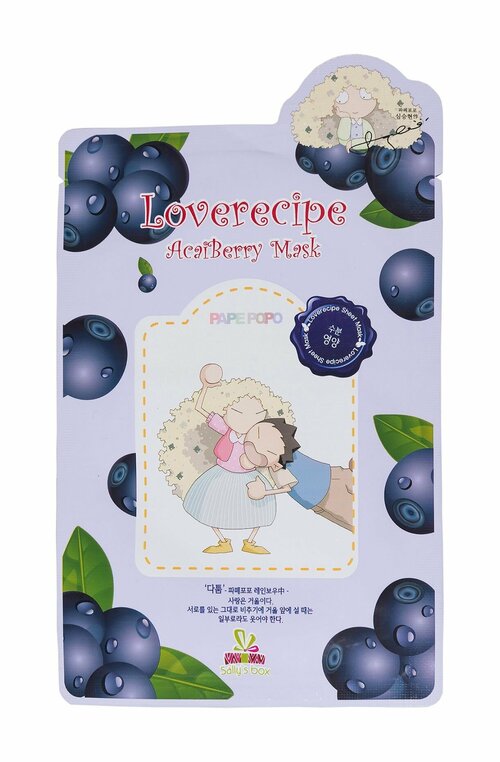 Тканевая маска для лица с ягодами асаи Sally s Box Loverecipe AcaiBerry Mask