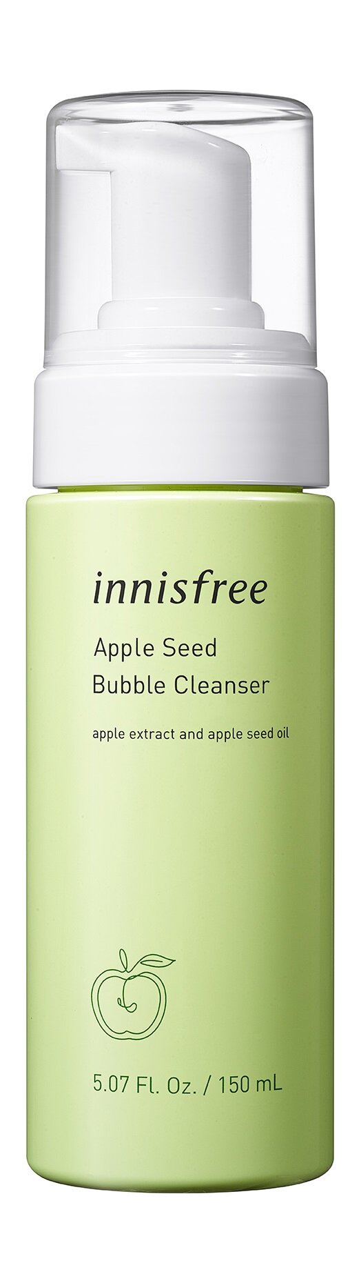 Очищающая пенка с экстрактом семян яблока Innisfree Apple Seed Bubble Cleanser 150 мл .