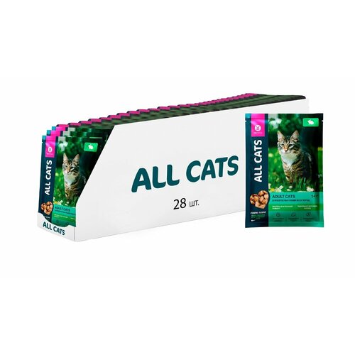 ALL CATS для кошек тефтельки с кроликом в соусе 28х85г