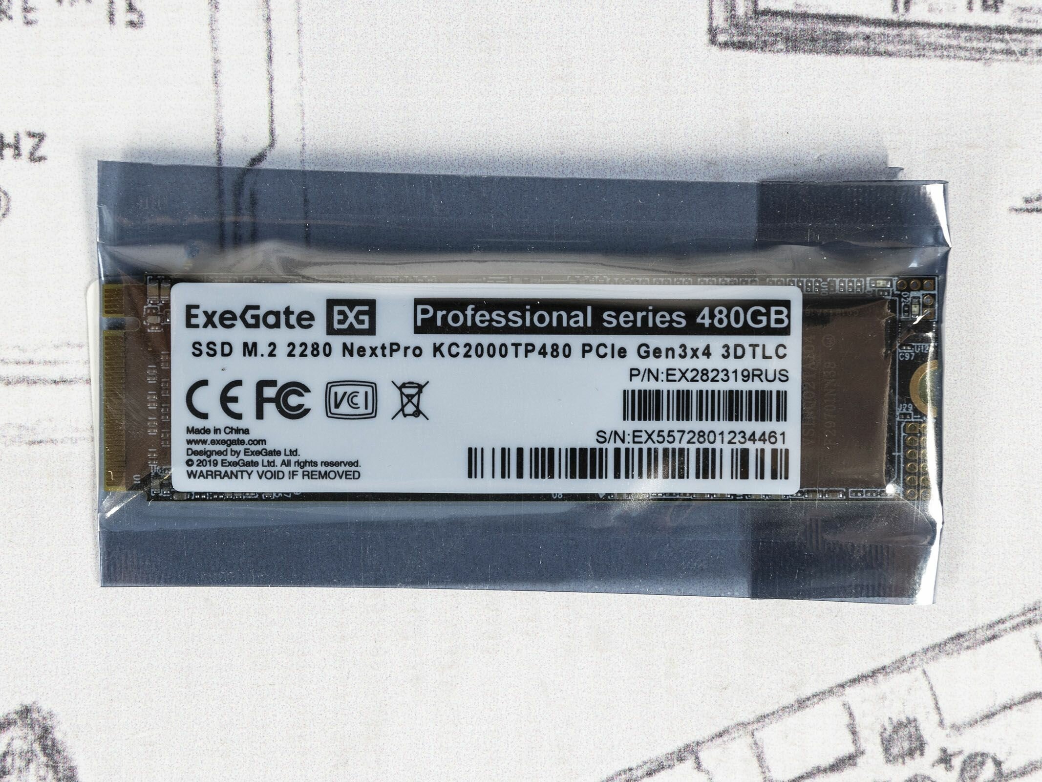 Накопитель SSD M.2 2280 480GB Exegate NextPro KC2000TP480 (PCIe Gen3x4, 22x80mm, 3D TLC) (EX282319RUS) - фото №13