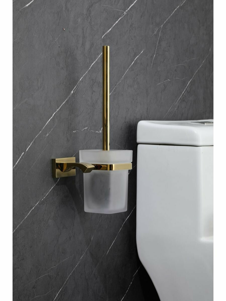 Ершик для унитаза Gappo G0710-3, настенный, матовый, цвет золото