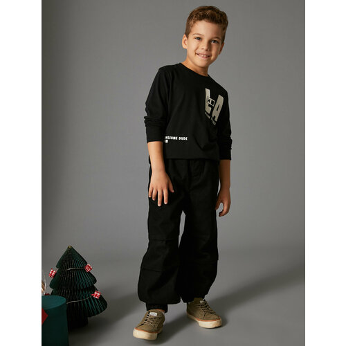 фото Лонгслив koton, размер 5-6 лет, черный