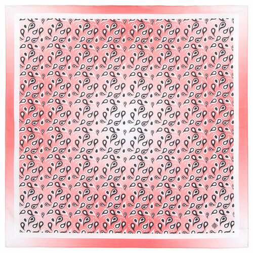 фото Платок павловопосадская платочная мануфактура, 70х70 см, розовый, белый