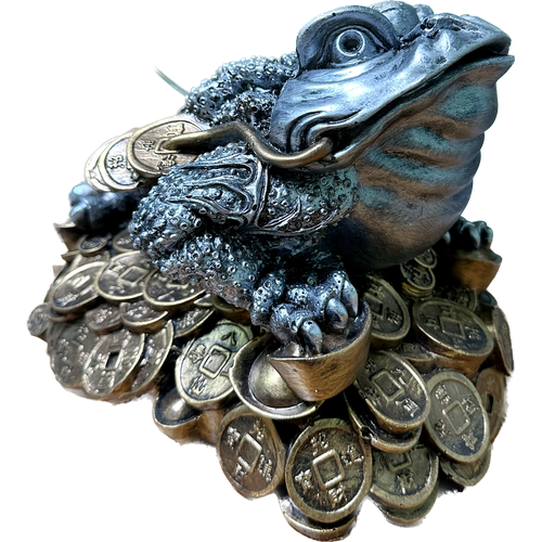 Жаба на монетах серебро 23х32х23