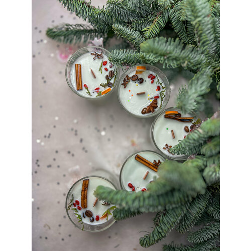 Свеча ароматическая ручной работы из кокосового воска, аромат 