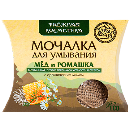 Алтын Бай Мочалка для умывания "Мёд и ромашка"