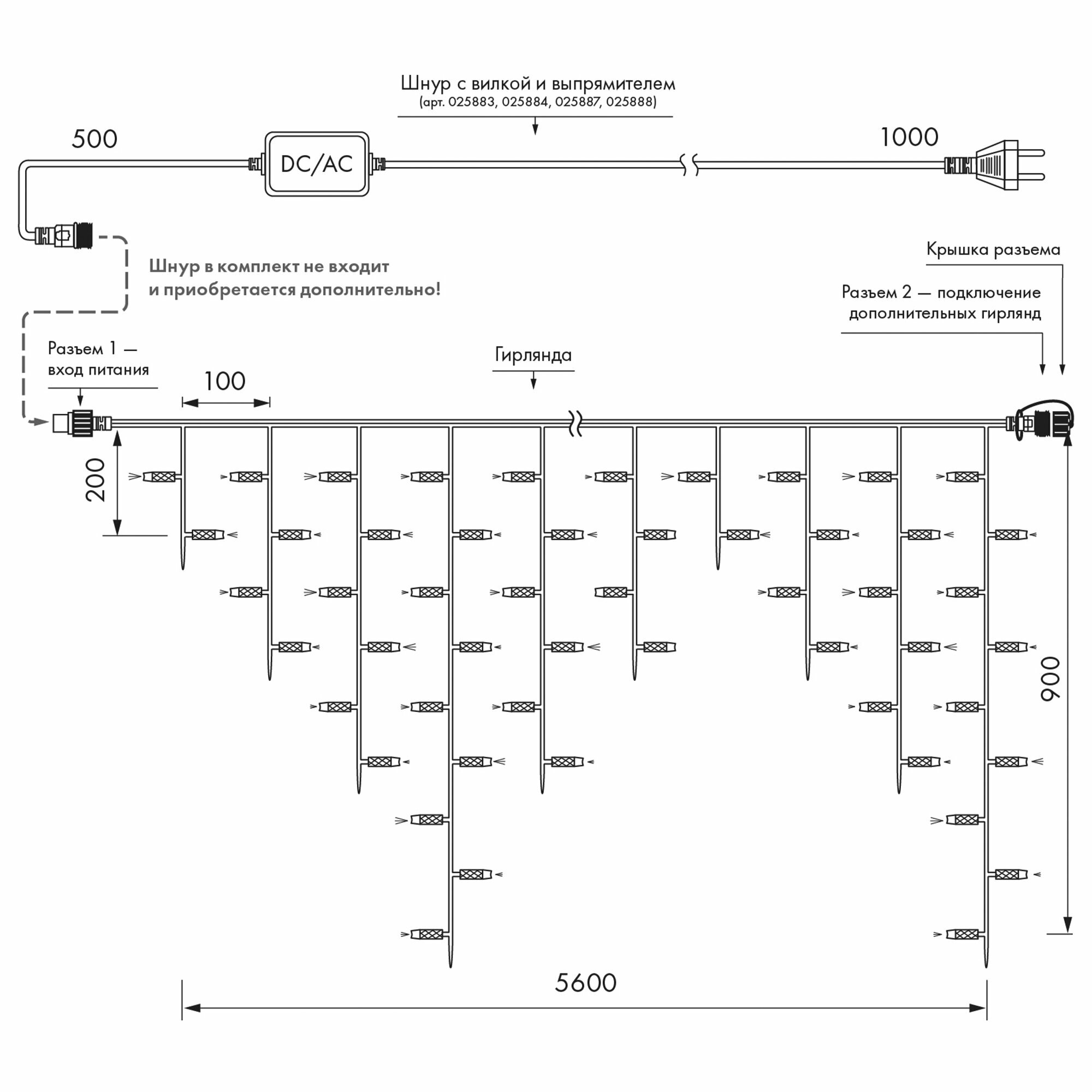 5.6*0.9м. Уличная гирлянда бахрома теплый свет Ardecoled 230V ARD-Edge-Classic-5600X900-Clear-240Led-Pulse Warm (34919) - фото №3