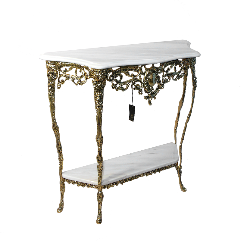 фото Консоль Креденсия Дос Тампош с 2-мя столешницами из мрамора KSVA-BP-50015-D