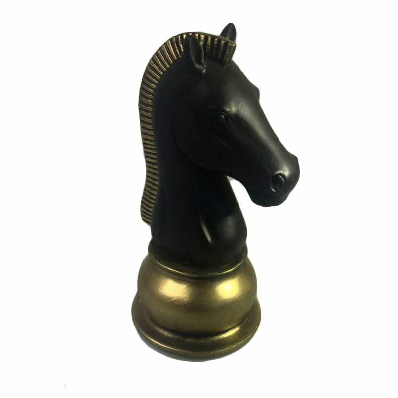 Фигура декоративная Шахматный конь цв. черный 9.5х9.5х19 см KSMR-718391/I150