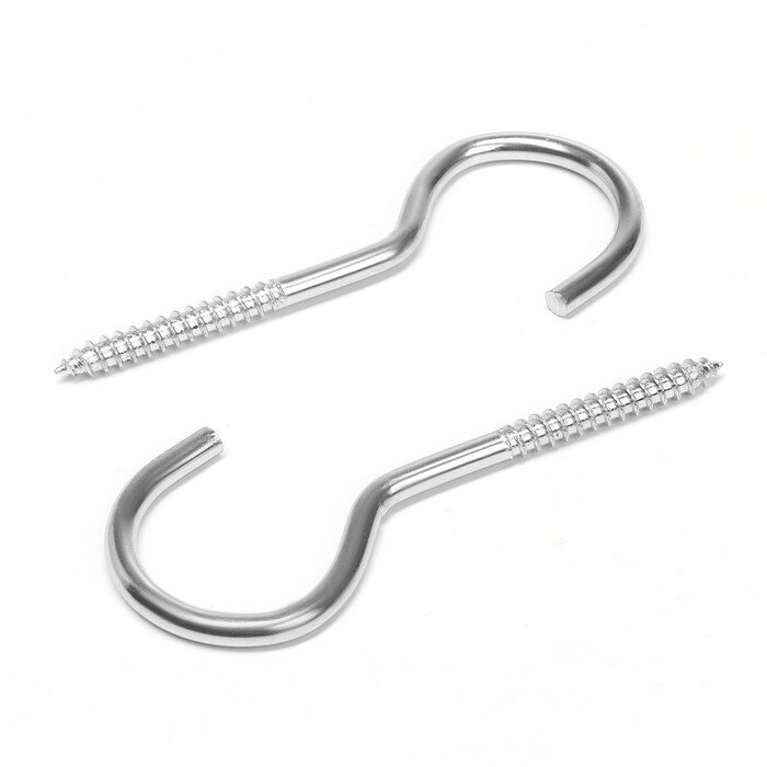 фото Шуруп-полукольцо, тундра, белый цинк, 6х120 мм, 10 шт 9832785