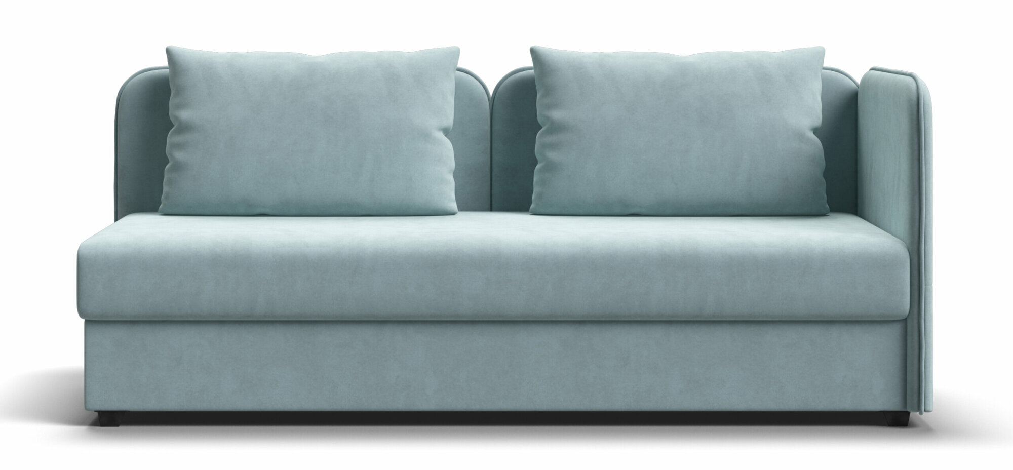 фото Односпальная тахта Ирис с ящиком для хранения, велюр Monolit Аква, 190х82 см