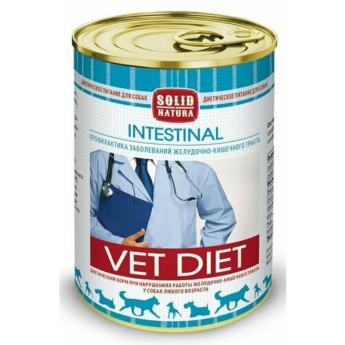 Solid Natura Vet Diet Intestinal влажный консервированный корм для собак всех возрастов при нарушениях работы желудочно-кишечного тракта, 340г, 6 шт.