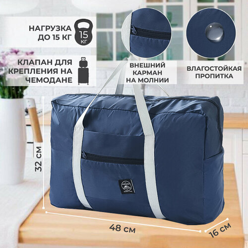 фото Сумка дорожная , 6 л, 14х30х45 см, ручная кладь, синий yuma