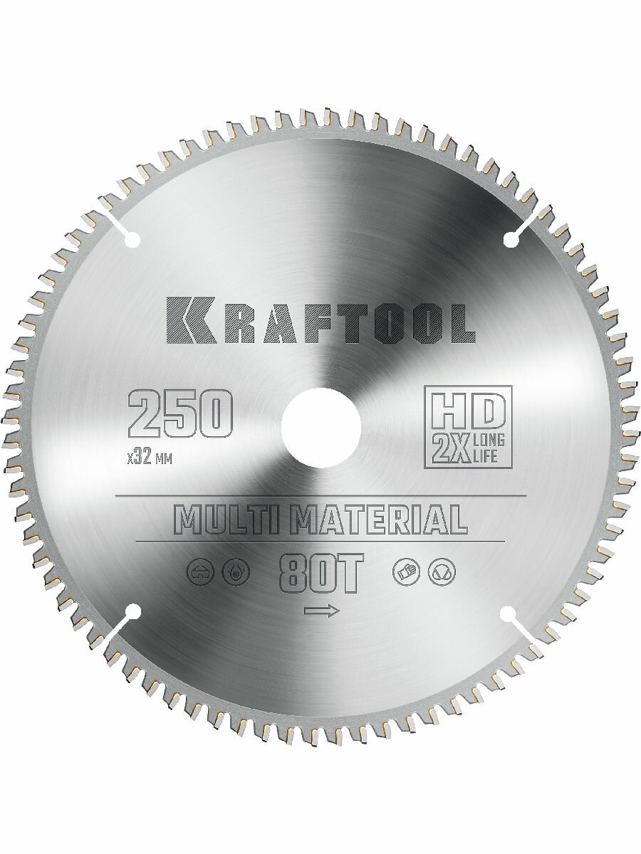 Kraftool Диск пильный по алюминию, пластику 250*32 мм.
