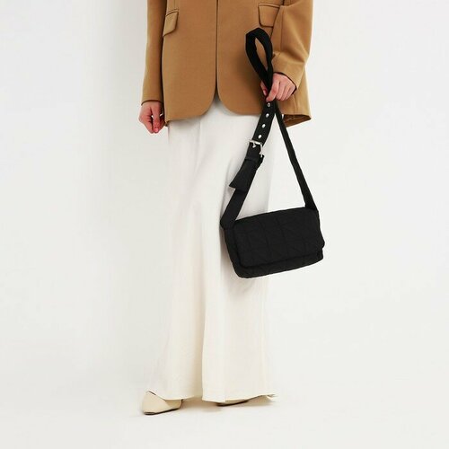 фото Сумка кросс-боди nazamok, фактура стеганая, черный, красный