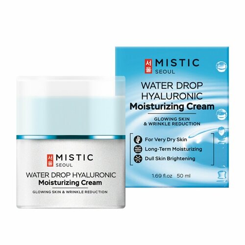 MISTIC WATER DROP HYALURONIC Moisturizing Cream Увлажняющий крем для лица с гиалуроновой кислотой 50мл