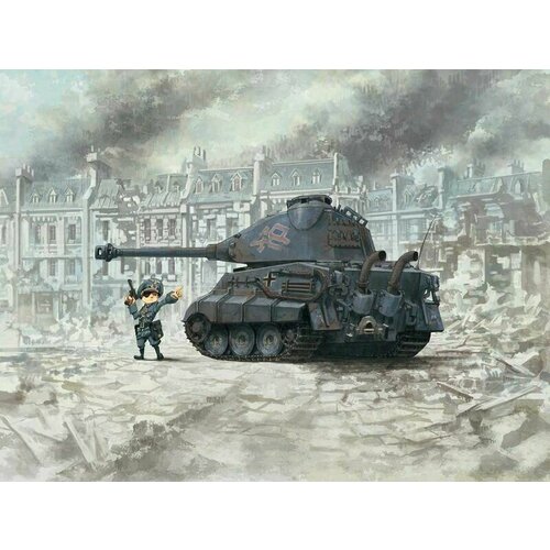 1 72 resin soldier world war ii german national armored tank crew unpainted Сборная модель World War Toons King Tiger (Porsche Turret) German Heavy Tank