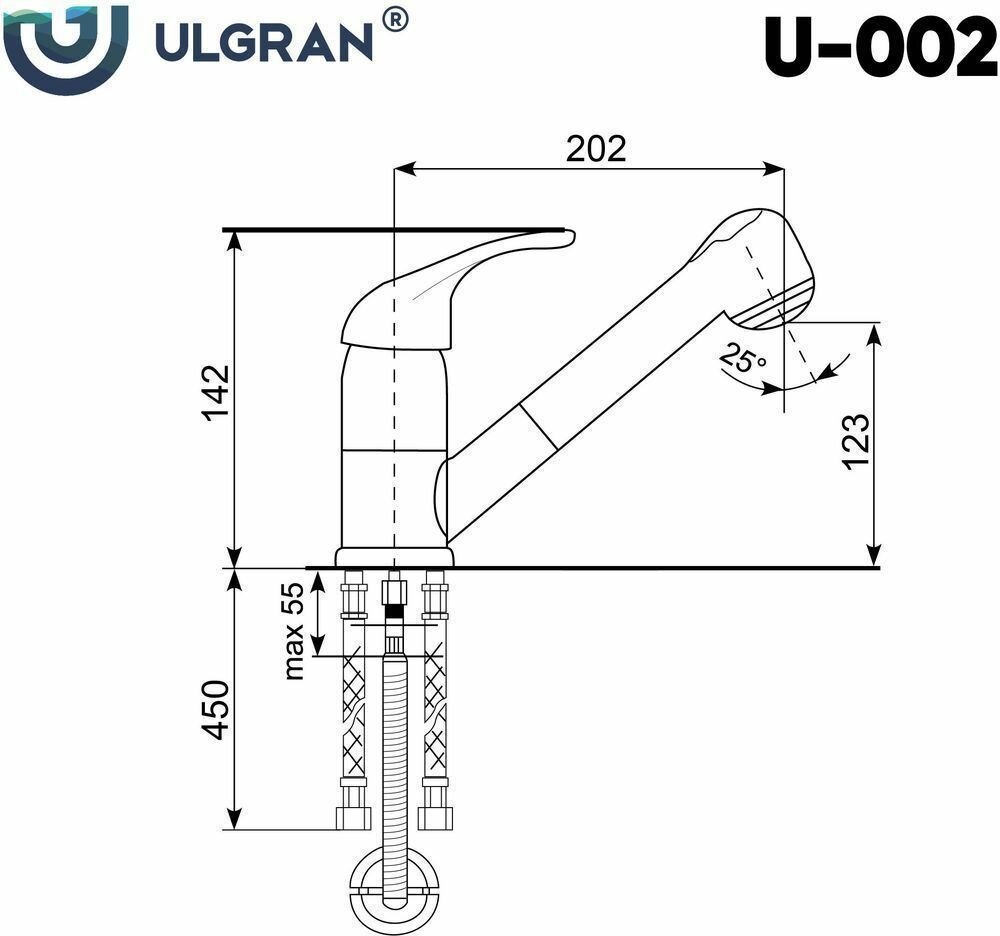 Смеситель для кухни Ulgran - фото №6