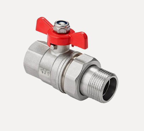 Изображение товара Кран шаровой RTP 3142695, латунь, 3/4", с американкой, бабочка