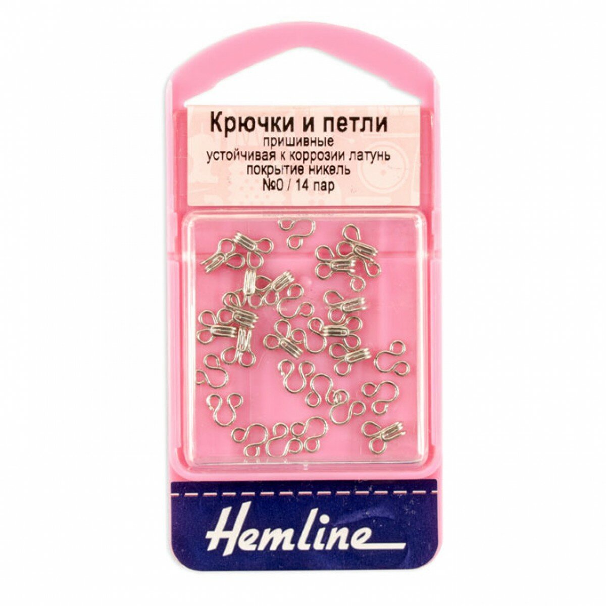 Крючки и петли пришивные, 14 пар, N0 N 0 никель HEMLINE 400.0