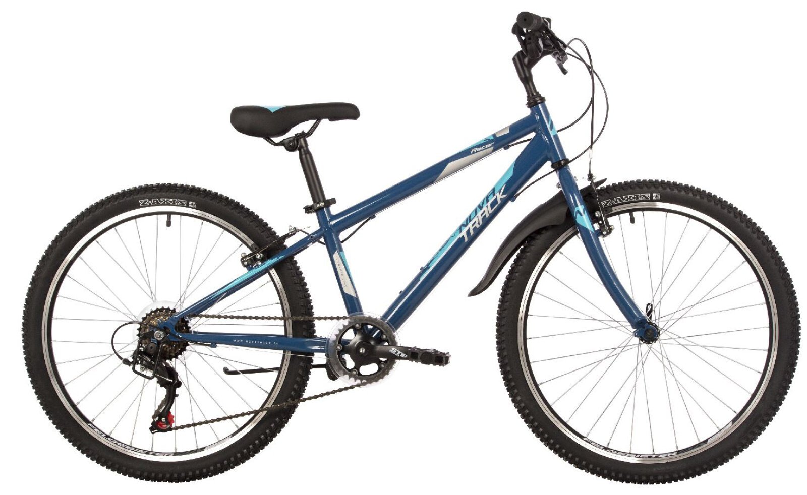 Подростковый велосипед Novatrack Racer 24" (2023) 14" Синий (135-155 см)