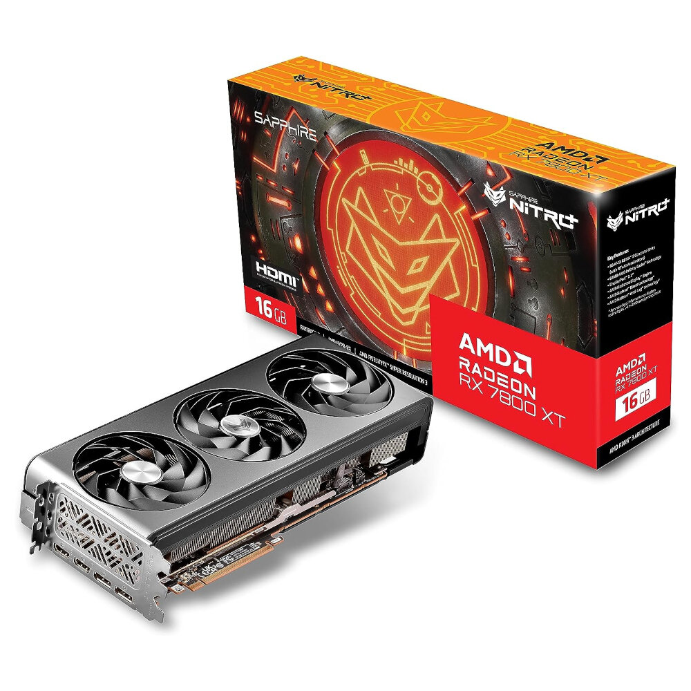 Sapphire Видеокарта Sapphire PCI-E 40 11330-01-20G NITRO+ RX 7800 XT GAMING OC AMD Radeon RX 7800XT 16384Mb 256 GDDR6 2254/16000 HDMIx2 DPx2 HDCP Ret