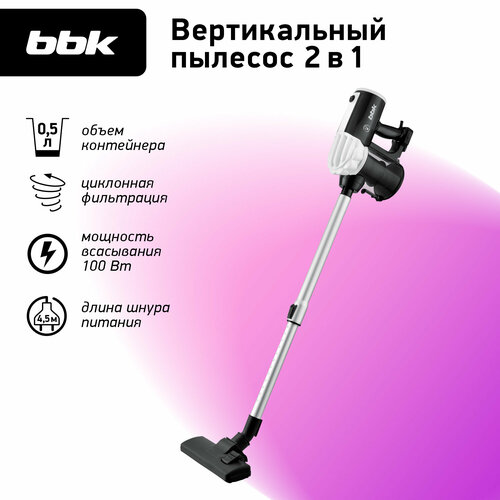 Пылесос BBK BV2512, белый/черный пылесос bbk bv2512 белый зеленый