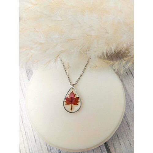 Колье, длина 45 см, белый