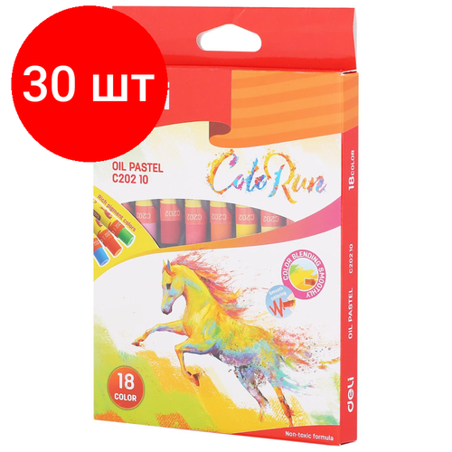 Комплект 30 наб, Пастель масляная Deli ColoRun 18 цв/наб EC20210 пастель масляная colorun 18цв к к deli