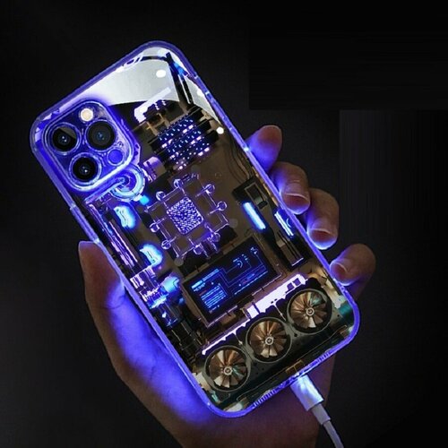 Чехол на iphone 14 pro с LED подсветкой чехол накладка для iphone 12 pro max 6 7 антистресс пупырка pop it зеленая