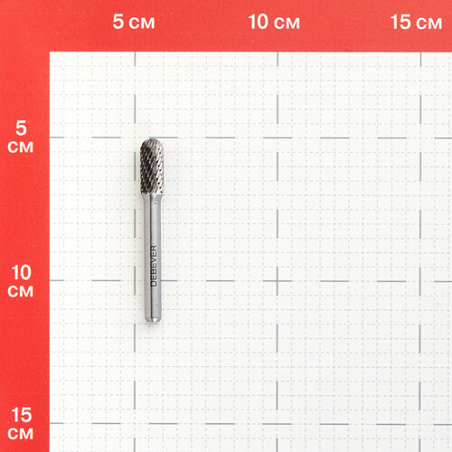 Борфреза сфероцилиндрическая Debever DC 0820/6 D/C по металлу d8 мм твердосплавная