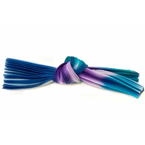 Лента шелковая Шибори, ширина 12см, цвет №109 синий/белый/фиолетовый, 20см