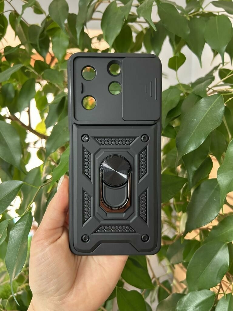 Чехол противоударный для Tecno Spark 10 Pro / Техно Спарк 10 Про с защитой камеры armors (Черный) — фото 1