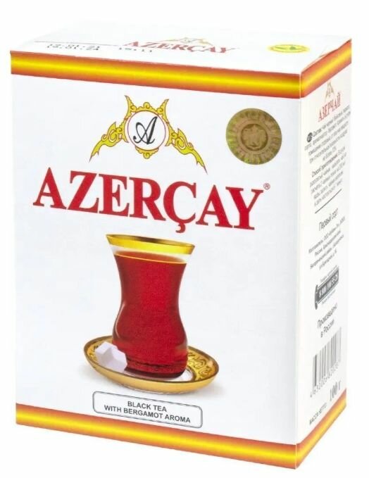 Азерчай Чай черный байховый Bergamot Aroma, с ароматом бергамота, листовой, 100 г