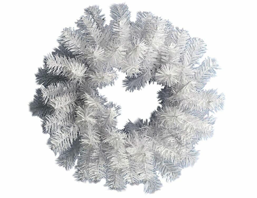 Венок рождественский белоснежный хвоя - PVC 50 см MOROZCO
