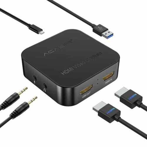 карта видеозахвата hd hdmi для type c карта видеозахвата для компьютерных игр кабель для записи в реальном времени для компьютеров сотовых теле Карта видеозахвата Acasis AC-HDU3H USB 3.0 HDMI HD 1080p 60 кадров в секунду для компьютерных игр в прямом эфире