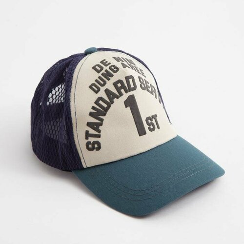 фото Бейсболка minaku, серый, бежевый