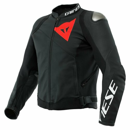 Мотокуртка мужская кожаная Dainese SPORTIVA LEATHER JACKET Black-Matt/Black-Matt/Black-Matt, (р.56)