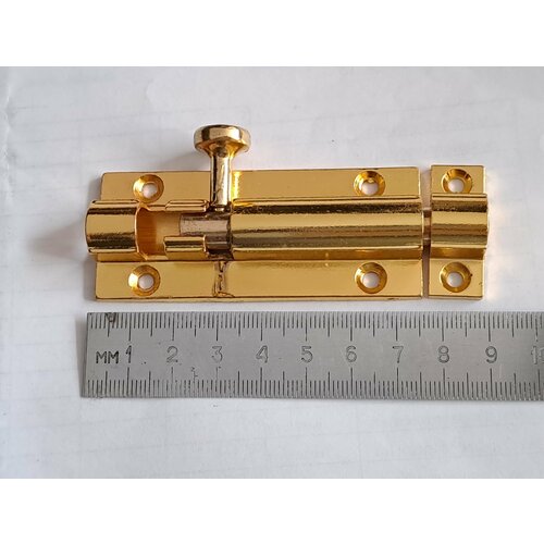 Шпингалет дверной квадратный  80мм ( золото ) шпингалет дверной квадратный 80 мм хром