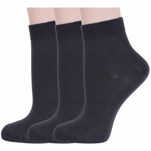 фото Носки rusocks, 3 пары, размер 23-25, серый