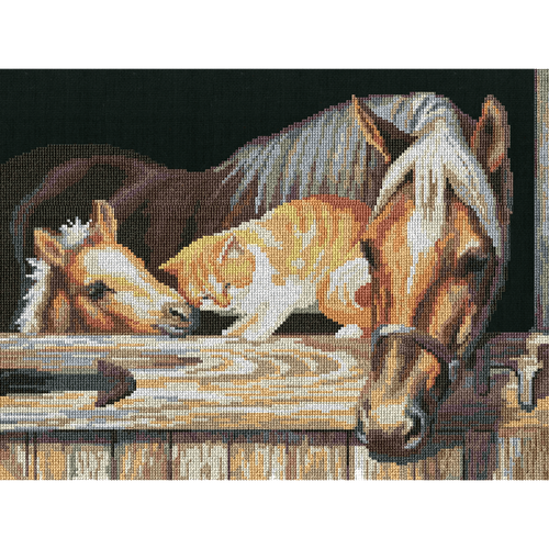 Набор для вышивания мулине нитекс арт.0039 Друзья 30х40 см