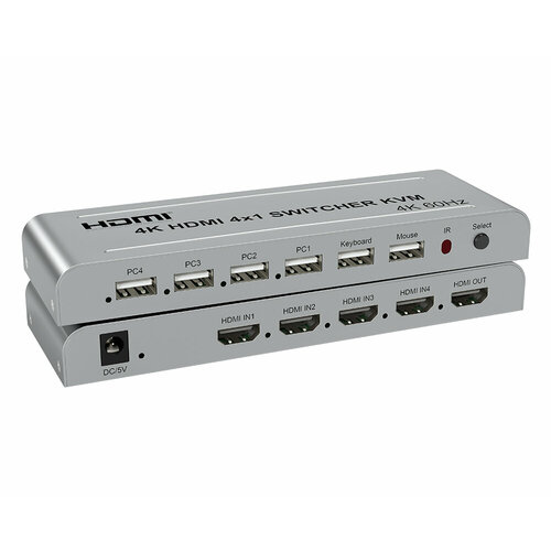 Переключатель HDMI V-2.0 4 входа 1 выход + KVM USB /VСonn/ dk104 4 usb hdmi переключатель kvm switch
