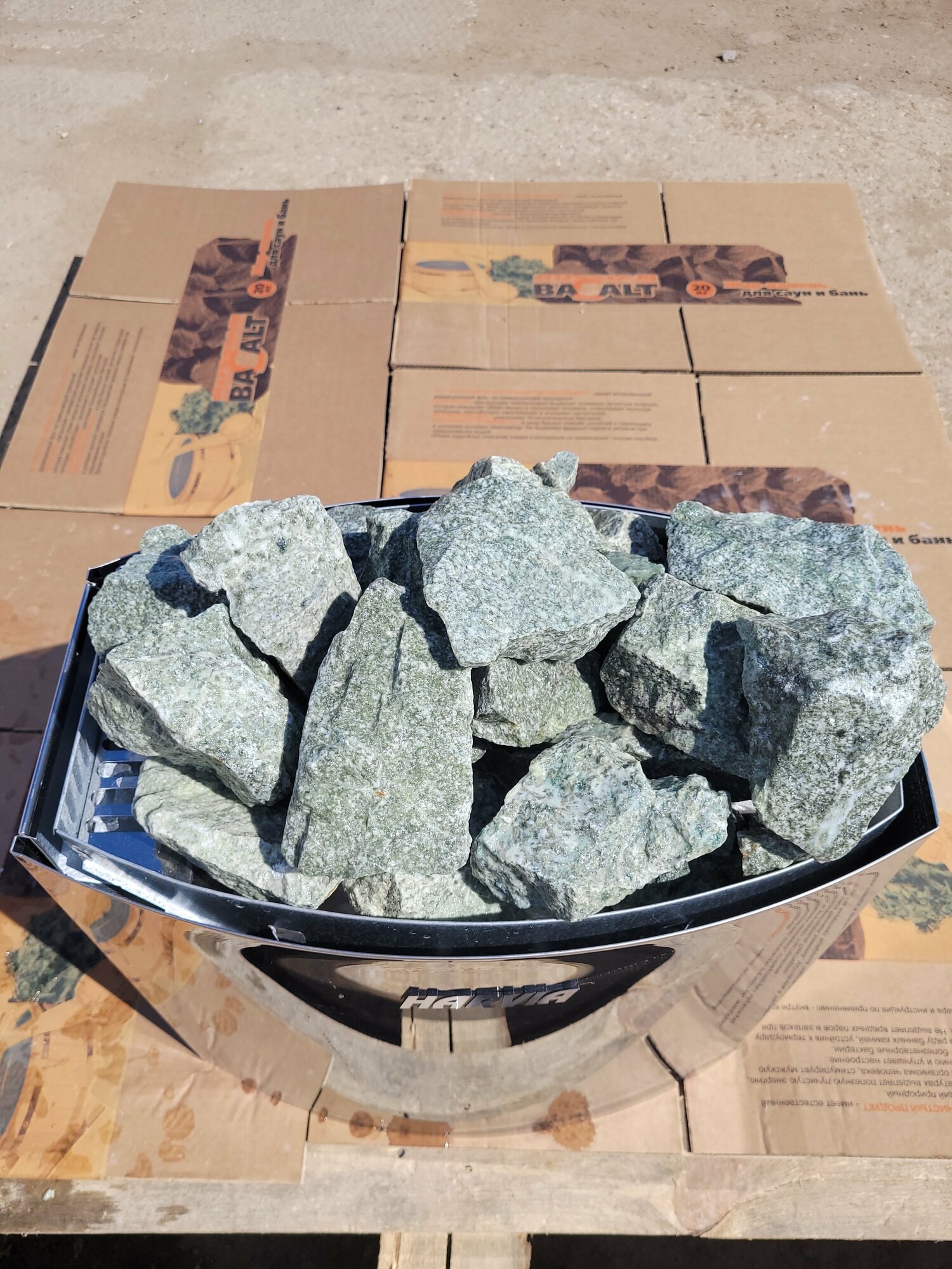 Жадеит колотый камни для бани и сауны (фракция 7-15 см) упаковка 5 кг - фотография № 3