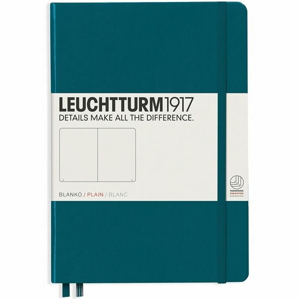 Записная книжка Leuchtturm Medium A5 нелинованная тихоокеанский зеленый 251 стр.